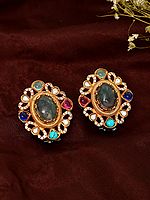 Victorian Style Stone Studded Earrings