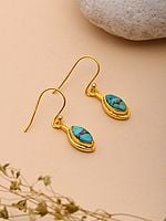 Marquise Cut Tibetan Turquoise Earrings