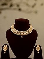 Traditional Goddess Lakshmi Necklace Set with Earrings