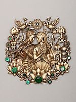 Stone Studded Radha Krishna Brooch