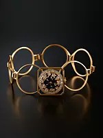 Faceted Sapphire Hoops Bracelet with Diamonds