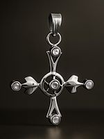 Rainbow Moonstone Cross Pendant