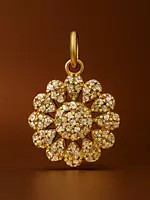 Small Gold Plated Sterling Silver Flower Pendant with Diamond