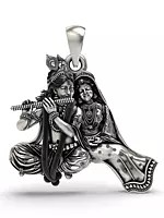 Radha Krishna Playing Flute Pendant