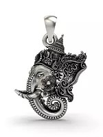 Lord Ganesha Face Pendant with Ornamental Detailing