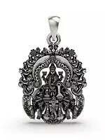 Temple-Inspired Goddess Lakshmi Sterling Silver Pendant