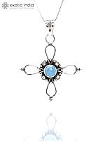 Stelring Silver Pendant with Persian Turquoise