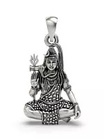 Blessing Lord Shiva Sterling Silver Pendant