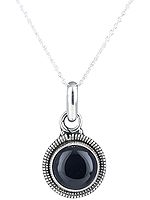 Sterling Silver Pendant with Round Gemstone
