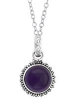 Sterling Silver Pendant Pair Studded with Precious Gemstone