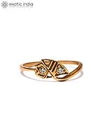 Dazzling Gold Ring with Twin Diamonds