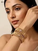 Designer Stone Studded Openable Pair of Bangles