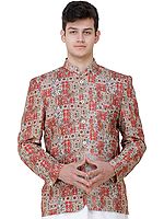 Tandori-Spice Wedding Blazer with Oriental Print