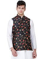 Wedding Waistcoat with Digital-Printed Florals all over