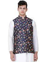 Wedding Waistcoat with Digital-Printed Florals all over