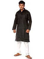 Plain Black Kurta Pajama