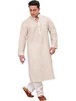 Casual Kurta Pajama Set with Woven Stripes