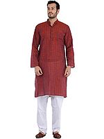 Casual Kurta Pajama Set with Straight Stitch