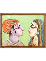 Royal Couple Painting | Rajasthani Artwork