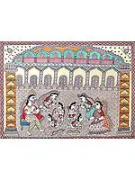Rama, Lakshmana, Bharat and Shatrughna Playing in The Courtyard of The Castle