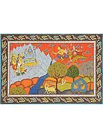 Kamadeva Trying to Kindle Desire in Shiva’s Mind (Illustration to the Shiva Purana)