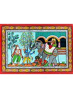 Lord Krishna and Balarama Killing The Demon Elephant Kuvalayapeeda