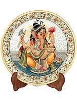 Lord Ganesha Enjoying Modak (With Lattice)