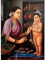 Mother Yashoda Adorns Her Baby Gopala