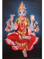 Painting of Goddess Varahi (Dhumra-Varahi) | Oil on Canvas