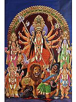 Durga In Vibrant Colours