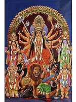 Durga In Vibrant Colours