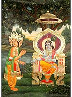 Apologetic Brahma Seeks Pardon from Krishna (From the Shrimad Bhagavata Purana)