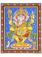 Dancing Lord Ganesha | Pattachitra Painting From Odisha