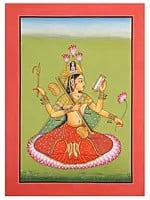 Devi Saraswati | Watercolor Painting