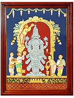 Shri Venkateshvara (Tirupati Balaji) Abhishekam | Mysore Traditional Painting | With Frame