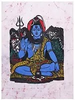 Lord Shiva at Kailasha | Batik Painting