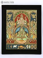 Lord Hanuman - An Avatara of Lord Shiva | 24 Karat Gold Work | Framed Tanjore Painting