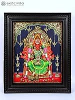 Goddess Mariamman | 24 Karat Gold Work | Framed Tanjore Painting