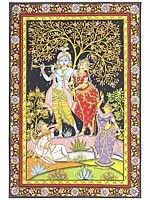 Radha Krishna Moment | Pattachitra Painting