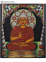 Gautam Buddha Batik Painting on Cotton
