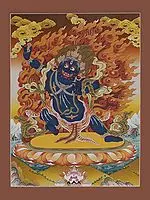 Vajrapani Thangka (Brocadeless Thangka)