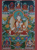 Goddess White Tara - Tibetan Buddhist (Brocadeless Thangka)