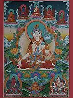 Goddess White Tara - Tibetan Buddhist (Brocadeless Thangka)
