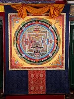 Wheel of Life (Kalachakra Mandala) | With Brocade Thangka