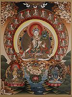 Goddess White Tara - Tibetan Buddhist (Brocadeless Thangka)