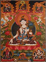 Goddess White Tara - Tibetan Buddhist (Brocadeless Thangka)