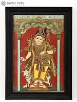 Lord Rajamannar (Rajagopalaswamy) - A Form of Lord Krishna | Tanjore Painting with Frame