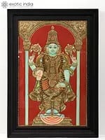 Standing Lord Vishnu | Tanjore Painting with Frame