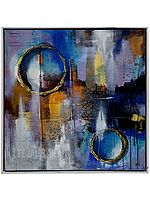 Circle Abstract Painting with Frame | Acrylic on Canvas | By Tejal Modi