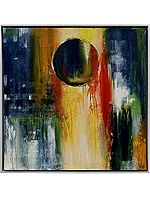 Black Hole Abstract Art with Frame | Acrylic on Canvas | By Tejal Modi